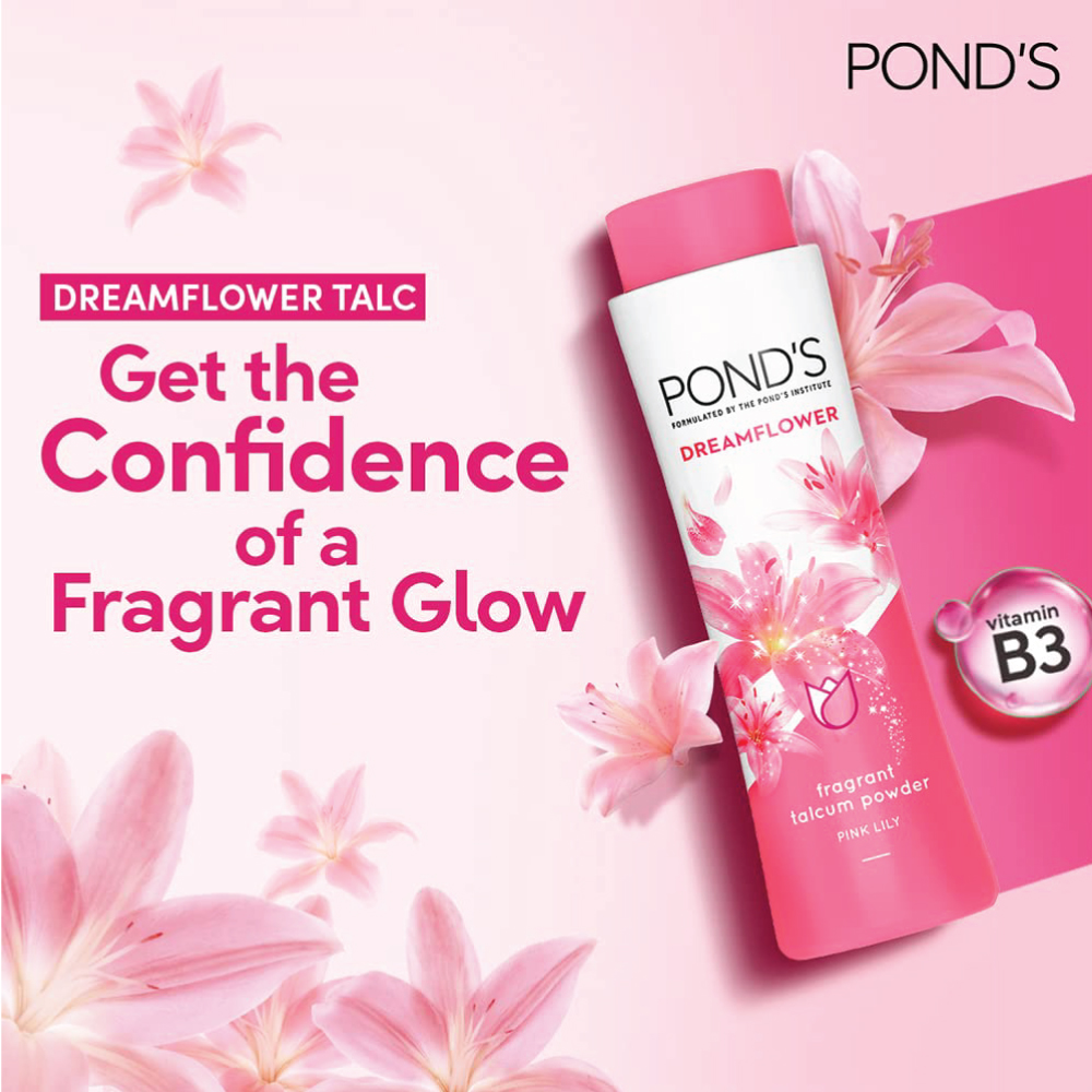 POND'S Dreamflower Fragrant Talcum Powder Pink Lily 100gm